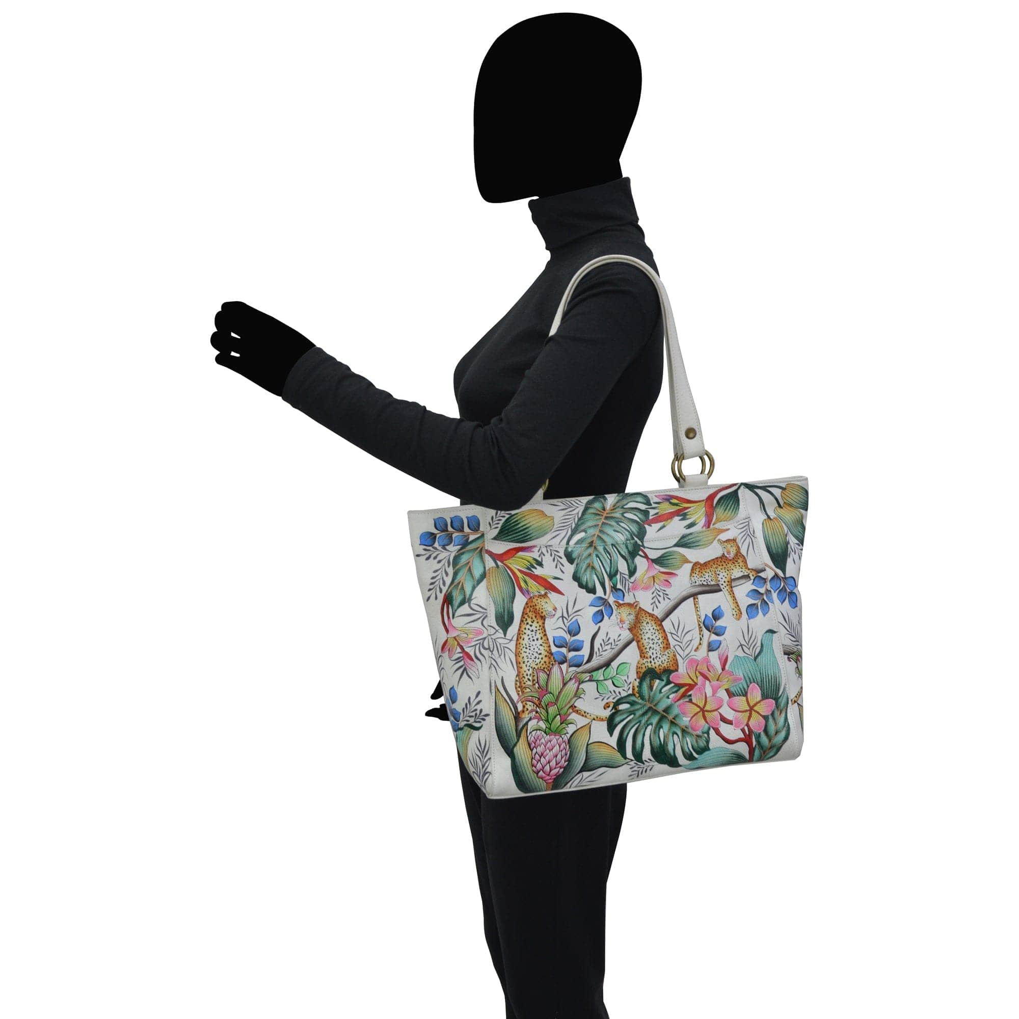 A person modeling a Anuschka Classic Work Tote - 664.
