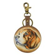 Painted Leather Bag Charm - K0013