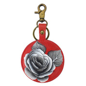 Painted Leather Bag Charm - K0013