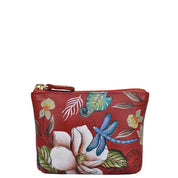 Anuschka Coin Pouch with Crimson Garden painting