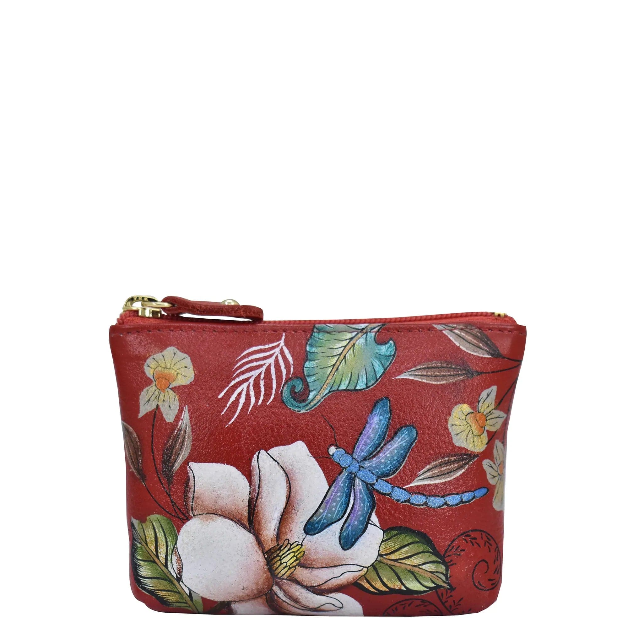 Anuschka Coin Pouch with Crimson Garden painting