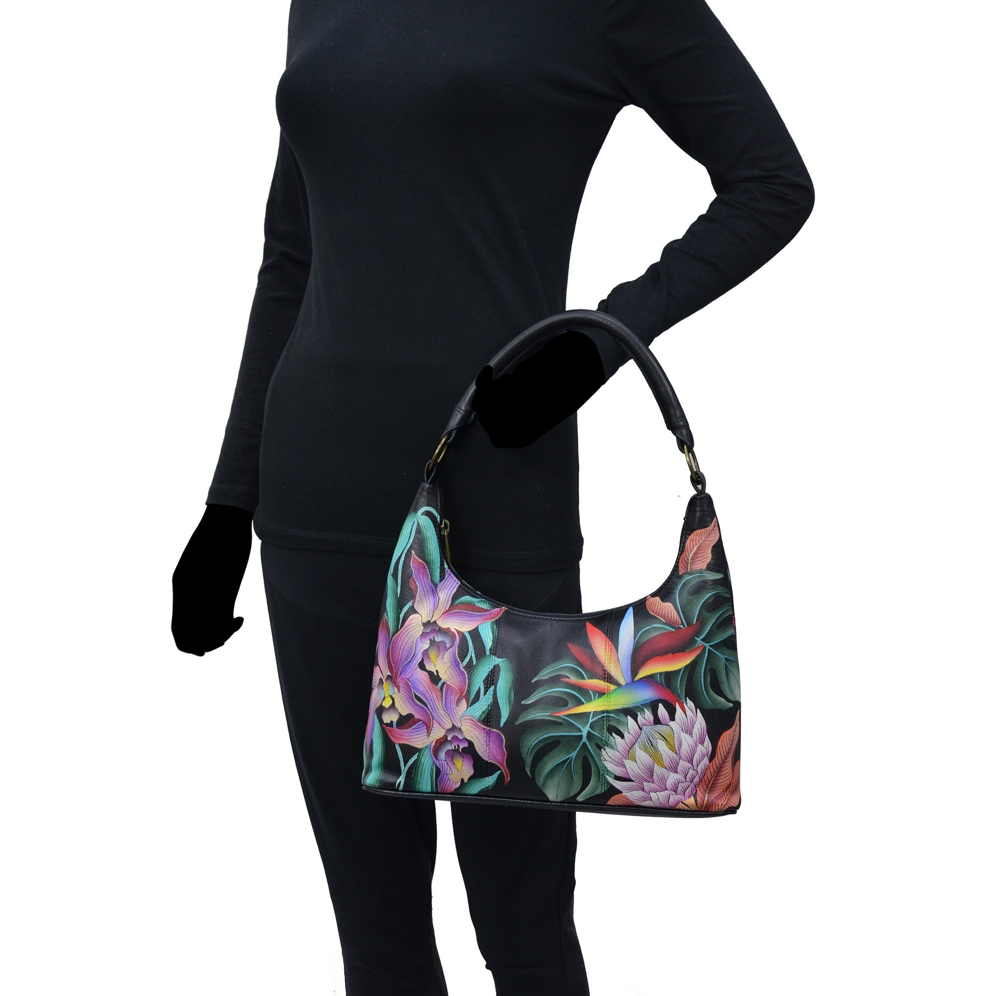 Medium Zip Top Hobo - 371| Anuschka Leather India