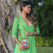 Dreamy Floral Triple Compartment Crossbody Organizer - 412