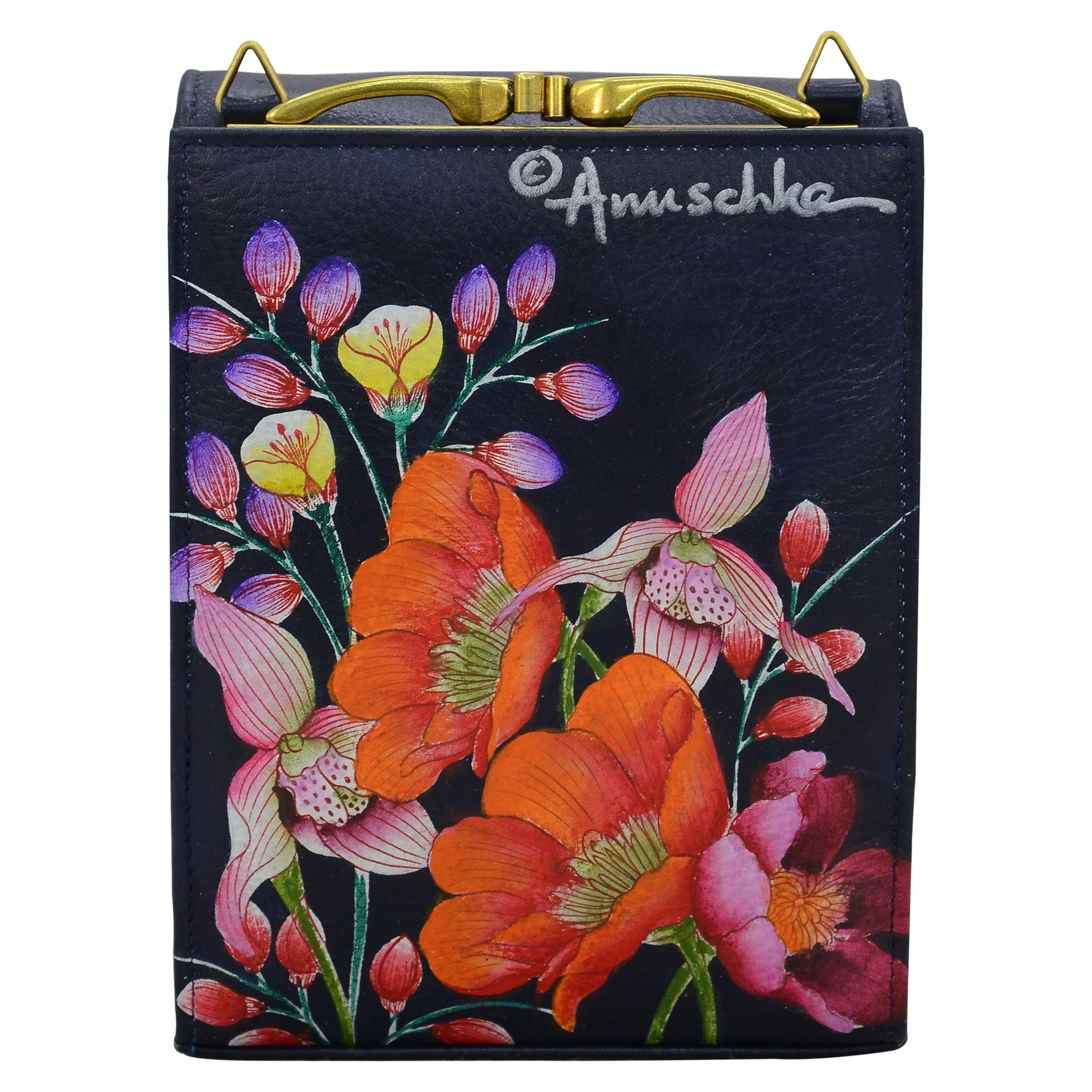 Triple Compartment Crossbody Organizer - 412| Anuschka Leather India