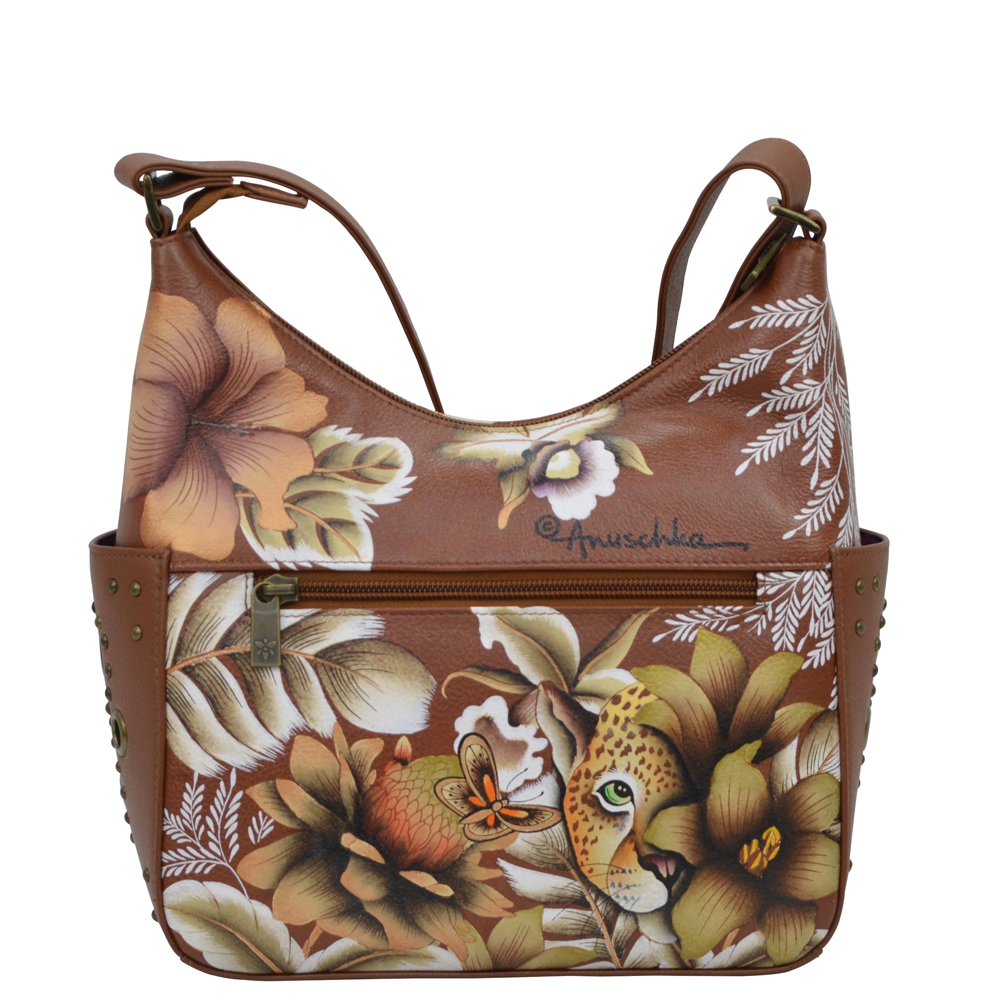 Classic Hobo With Studded Side Pockets - 433| Anuschka Leather India