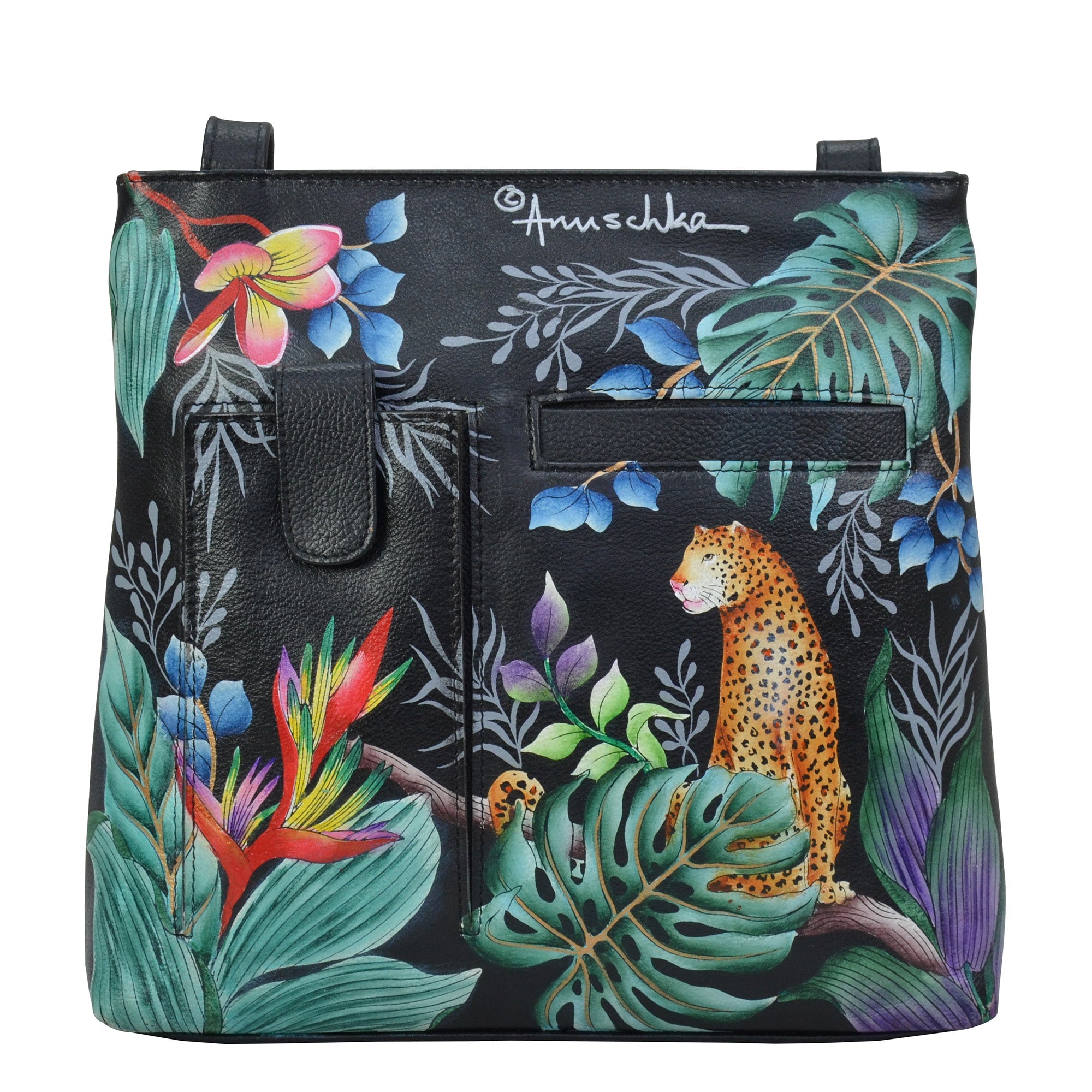 Medium Crossbody With Double Zip Pockets - 447| Anuschka Leather India