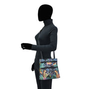Medium Crossbody With Double Zip Pockets - 447| Anuschka Leather India