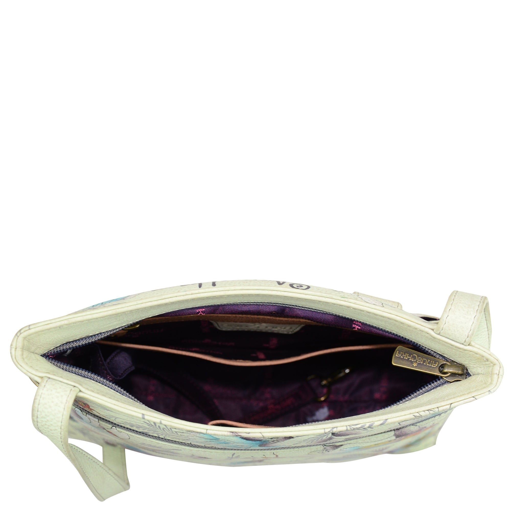 Medium Crossbody With Double Zip Pockets - 447| Anuschka Leather India
