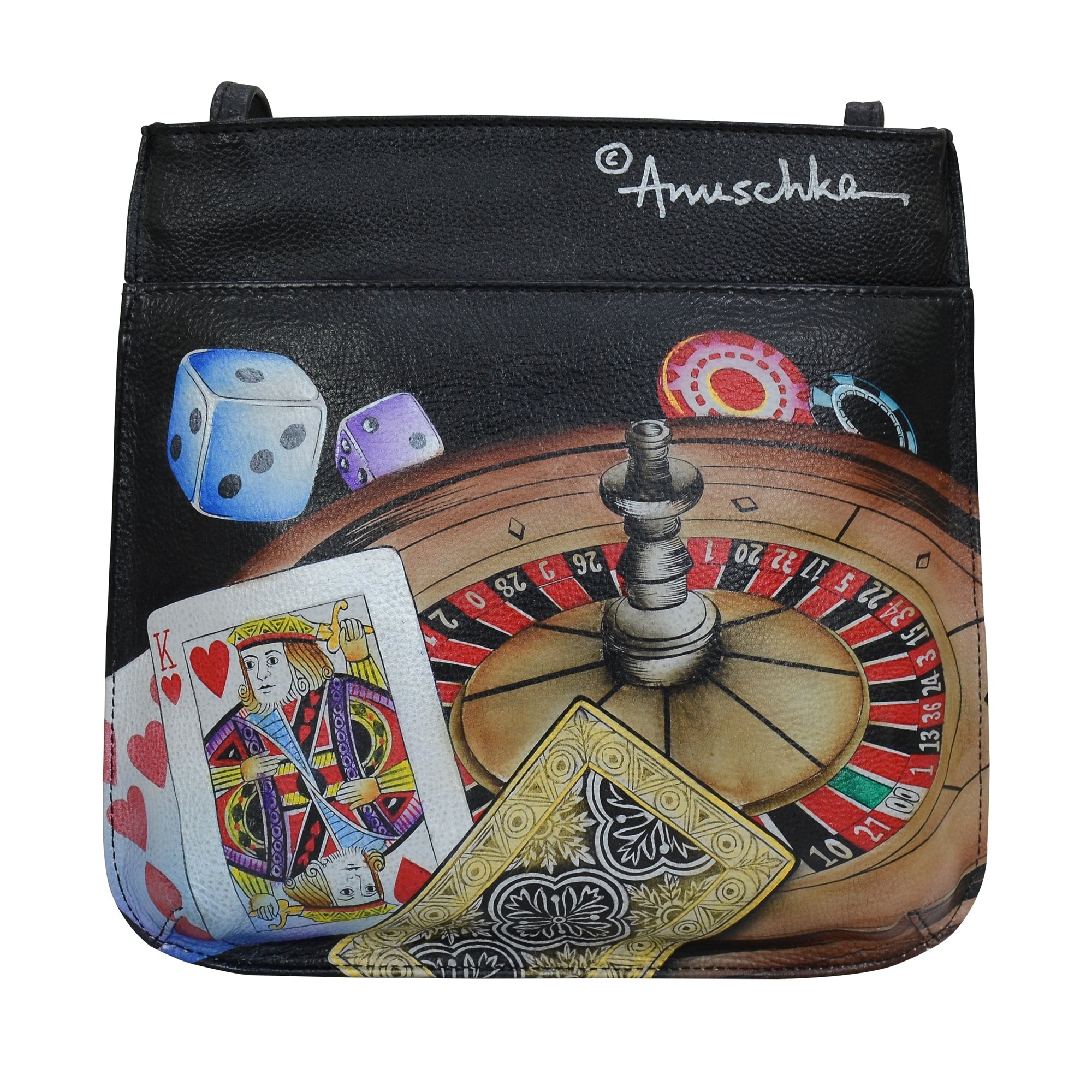 Slim Crossbody With Front Zip - 452| Anuschka Leather India