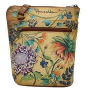 Organizer Crossbody With Extended Side Zipper - 493| Anuschka Leather India