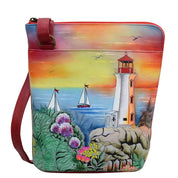 Ocean Treasure Organizer Crossbody With Extended Side Zipper - 493