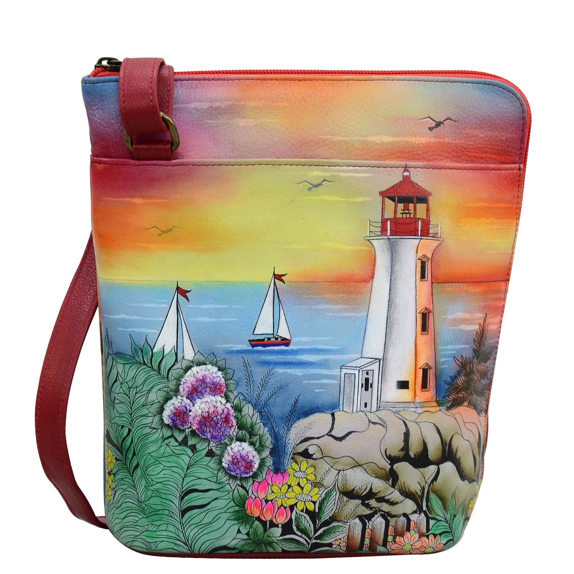 Ocean Treasure Organizer Crossbody With Extended Side Zipper - 493