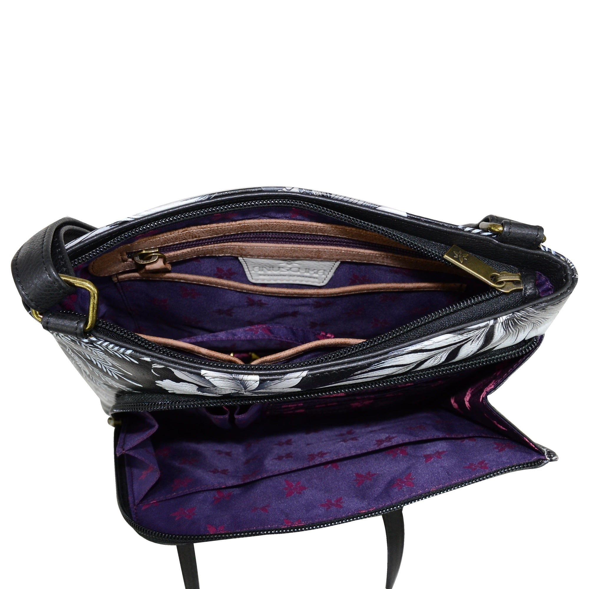 Crossbody With Front Zip Organizer - 651| Anuschka Leather India