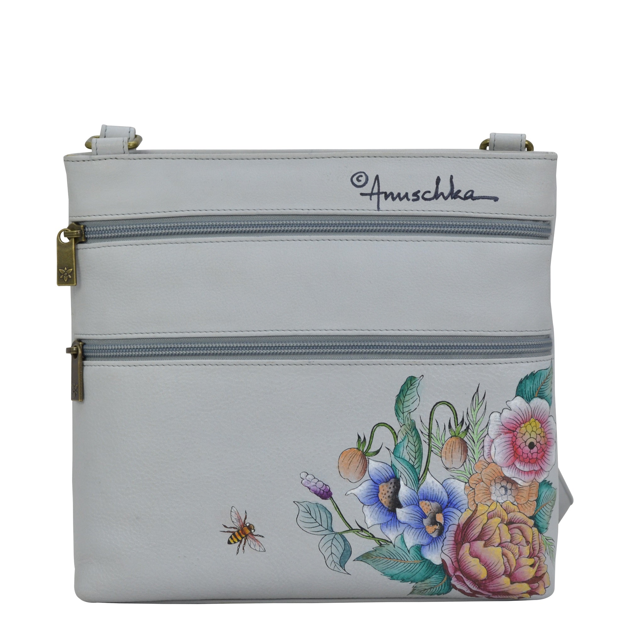 Crossbody With Front Zip Organizer - 651| Anuschka Leather India