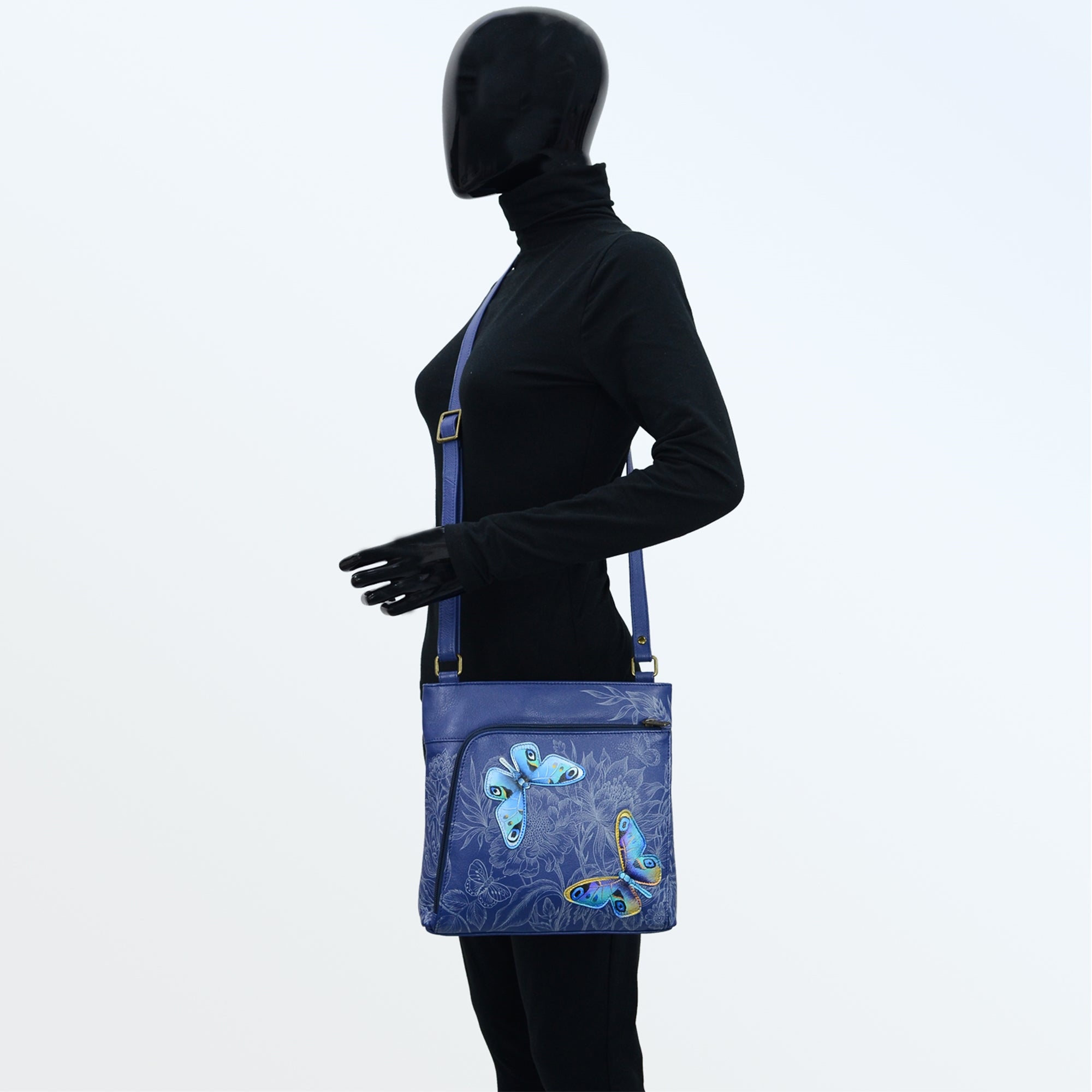 Crossbody With Front Zip Organizer - 651| Anuschka Leather India