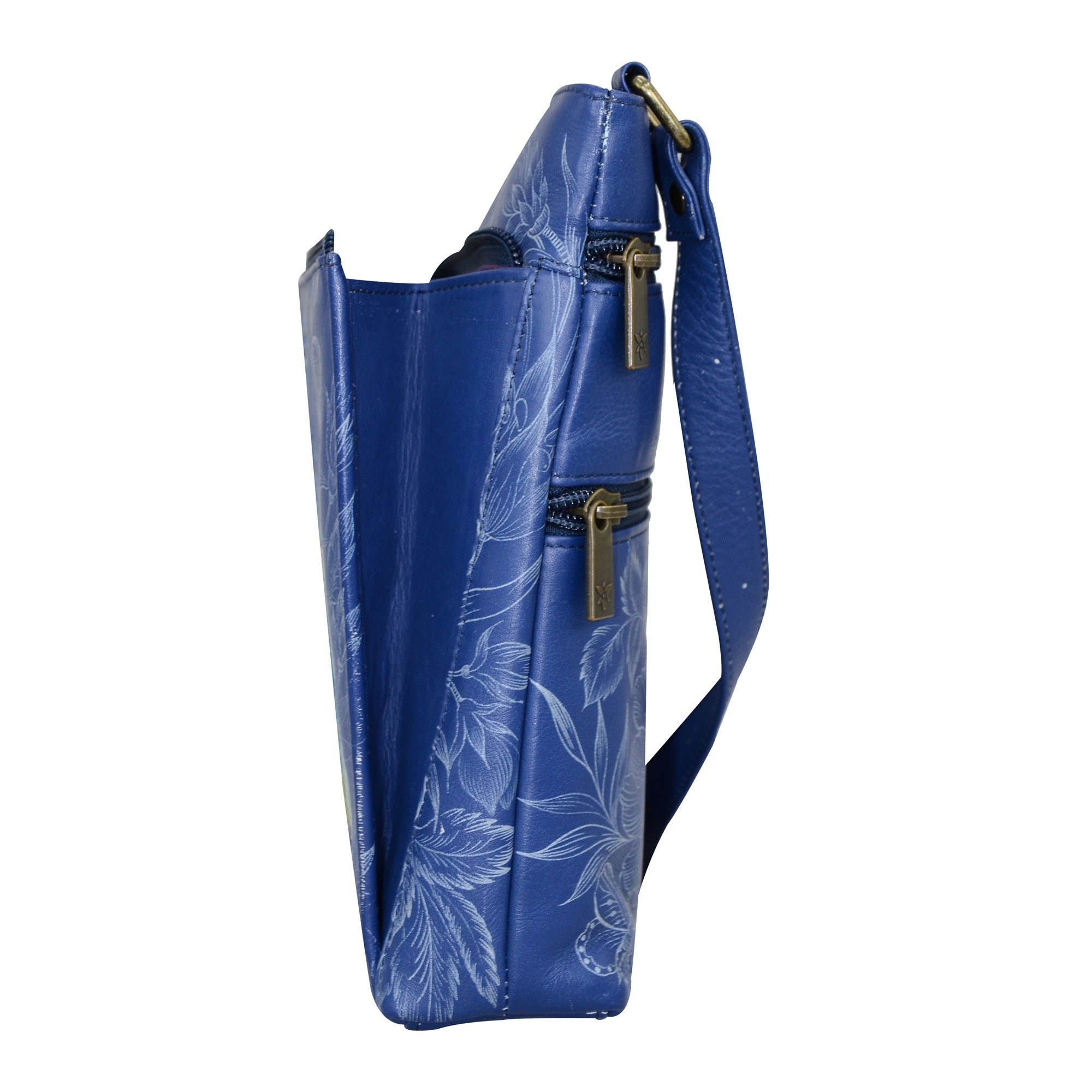 Crossbody With Front Zip Organizer - 651| Anuschka Leather India