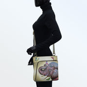 Crossbody With Front Zip Organizer - 651| Anuschka Leather India