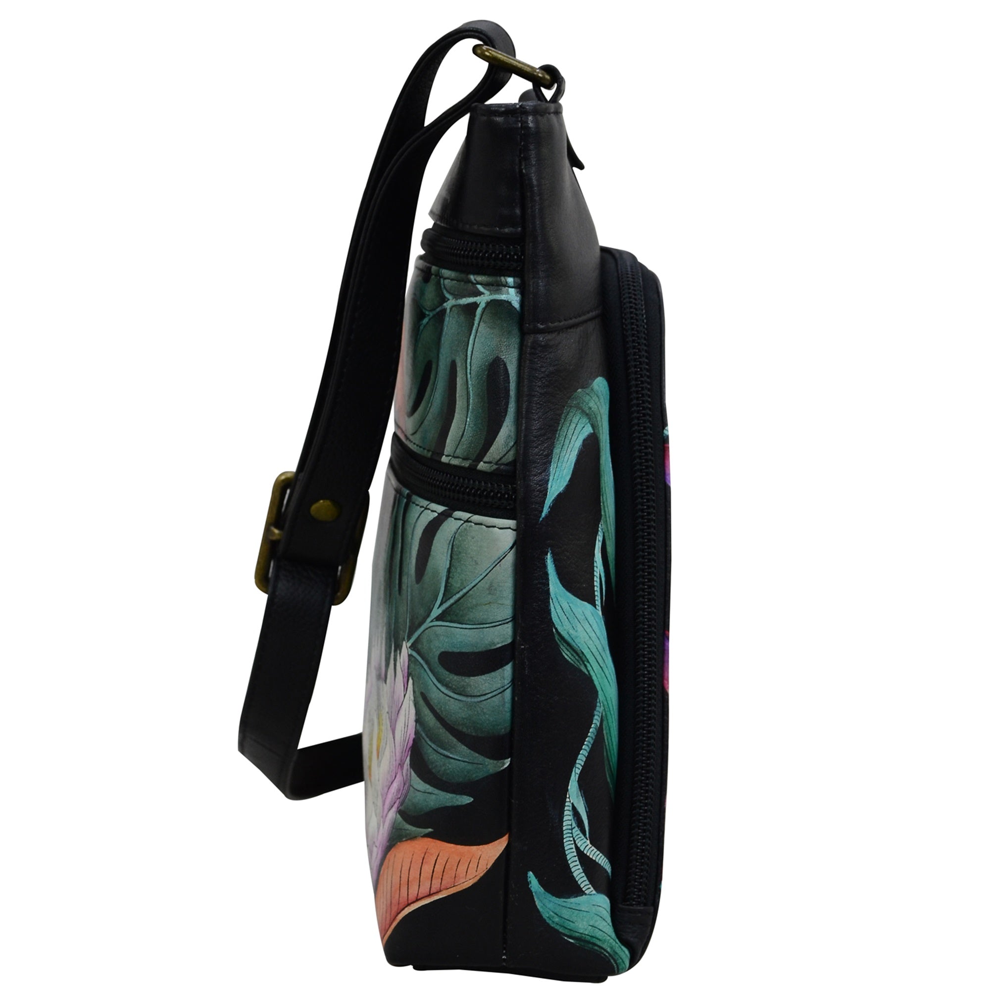 Crossbody With Front Zip Organizer - 651| Anuschka Leather India