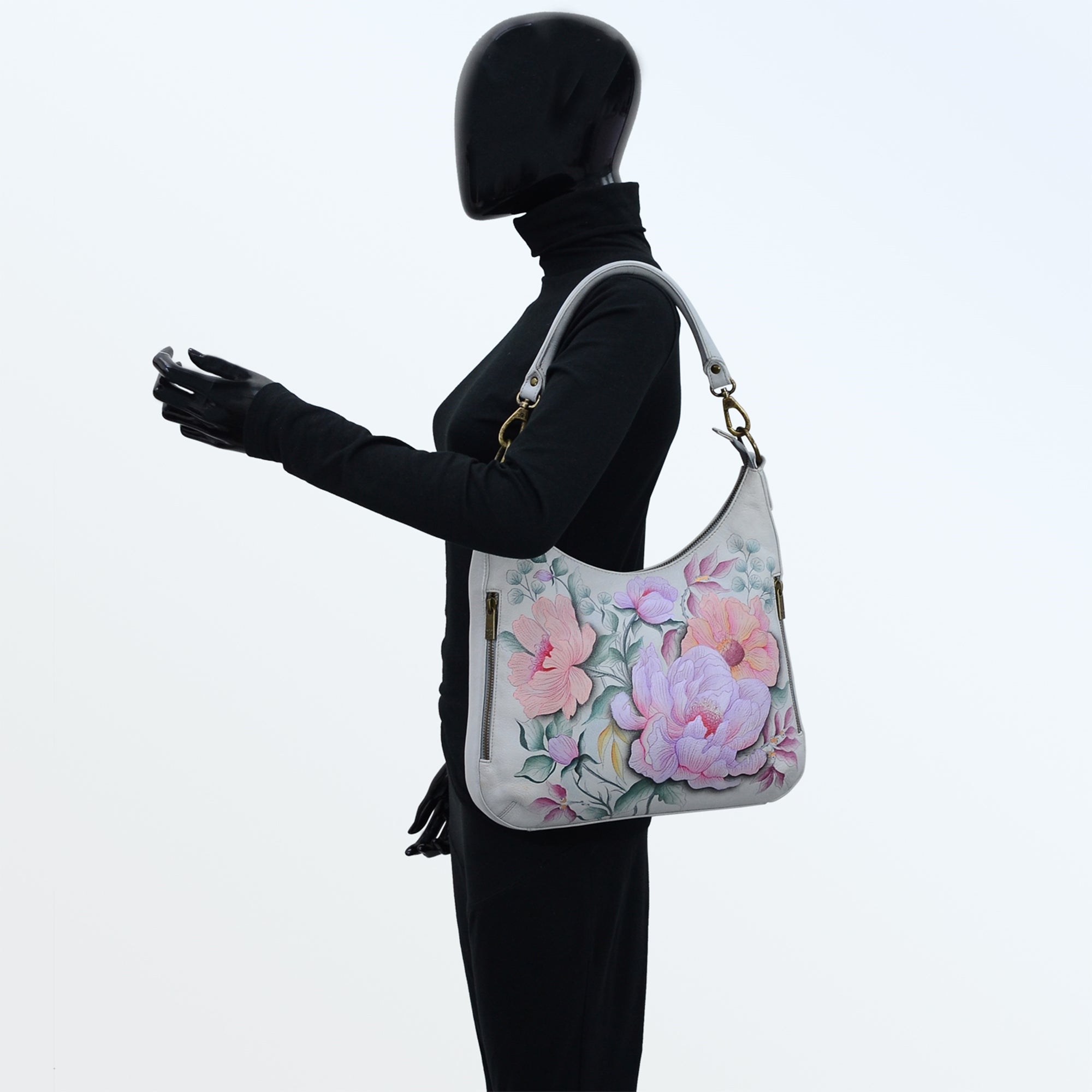 Convertible Slim Hobo With Crossbody Strap - 662| Anuschka Leather India