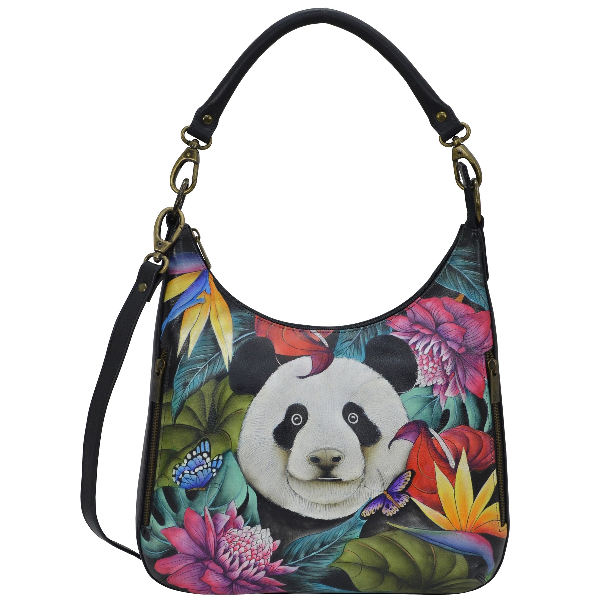 Happy Panda Convertible Slim Hobo With Crossbody Strap - 662