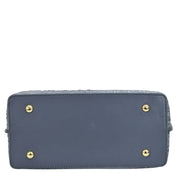 Blue leather Medium Tote - 693 with gold-tone studs on the bottom by Anuschka.