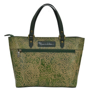 Tooled Butterfly Jade Medium Tote - 693