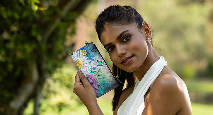 Anna Handpainted Leather Accessories Collection