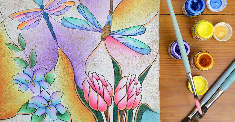 Dragonfly Glass Painting Anna Hand Painted Bags and Accessories