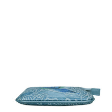 Load image into Gallery viewer, Blue floral ironing board cover with Anuschka Medium Zip Pouch - 1107 isolated on a white background.
