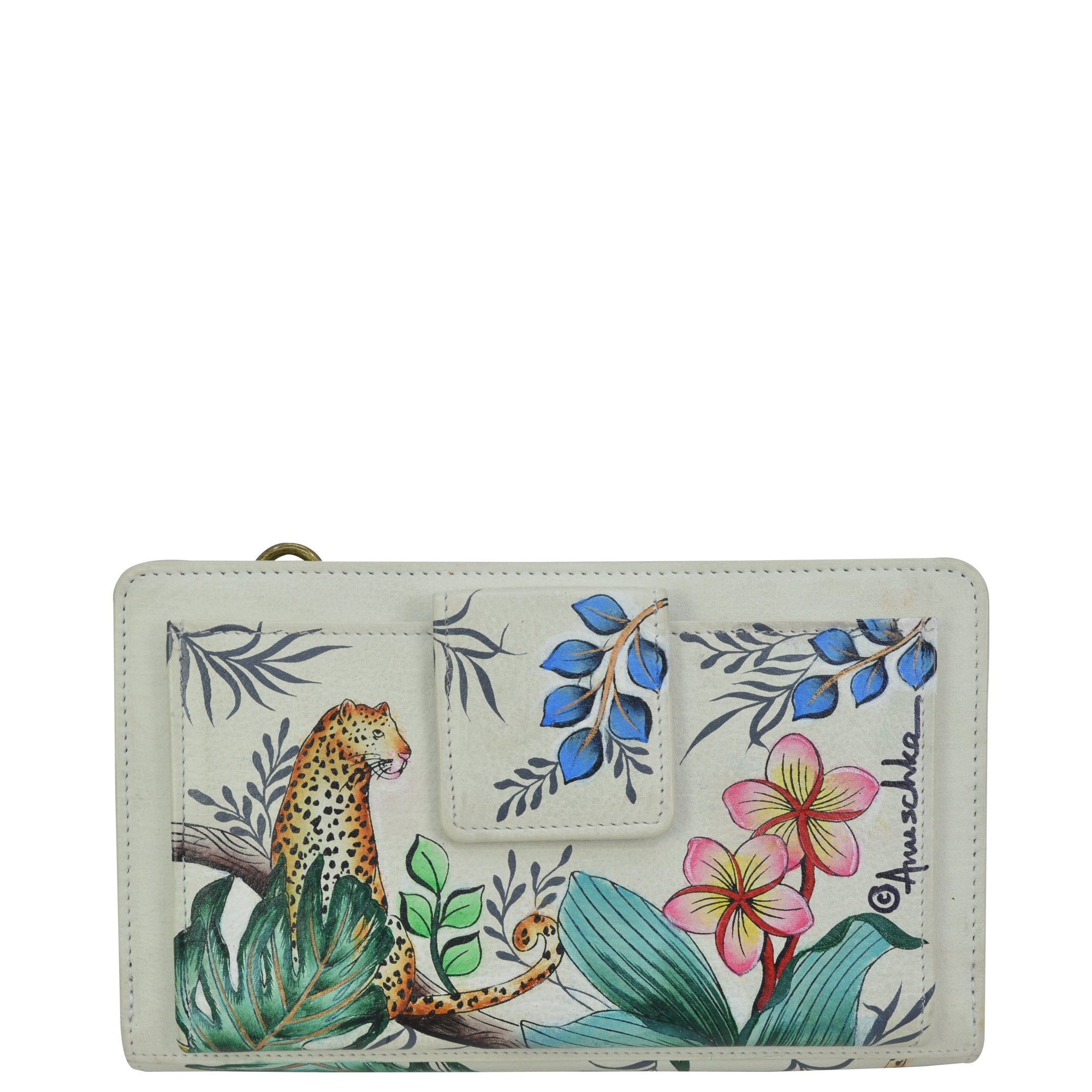 Jungle Queen Ivory Organizer Wallet Crossbody - 1149