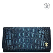 Croc Embossed Sapphire Three Fold Wallet - 1150