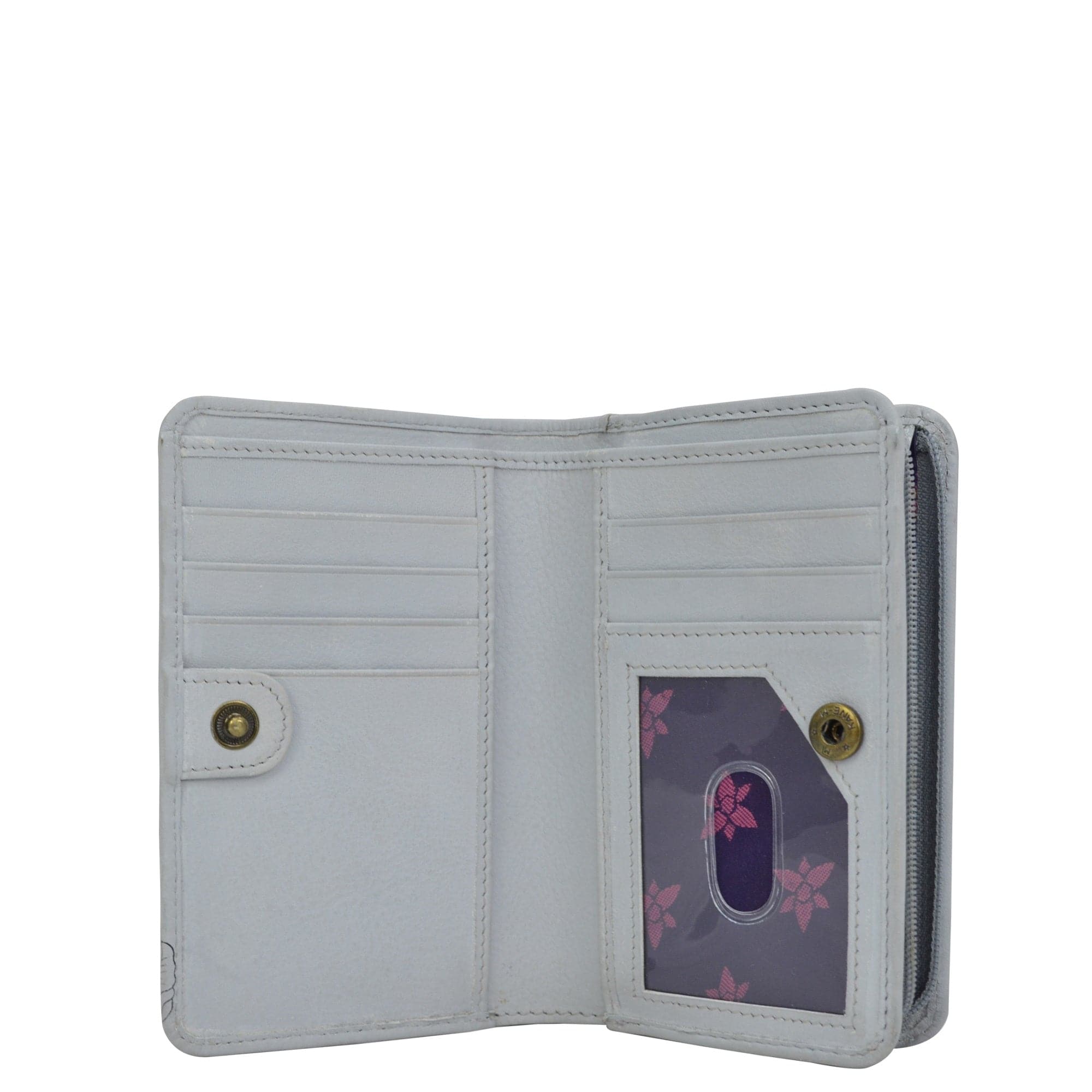 Floral Charm Two-Fold Small Organizer Wallet - 1166