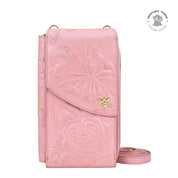 Tooled Rose-Peal Pink Crossbody Phone Case - 1173