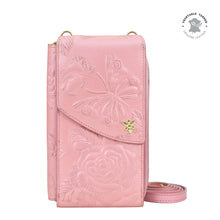 Load image into Gallery viewer, Tooled Rose-Peal Pink Crossbody Phone Case - 1173
