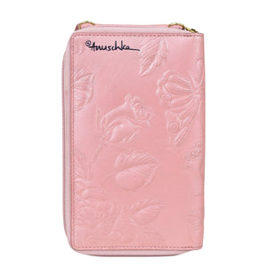 Tooled Rose-Peal Pink Crossbody Phone Case - 1173