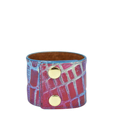 Load image into Gallery viewer, Croco Embossed Daydream Painted Leather Cuff - 1176
