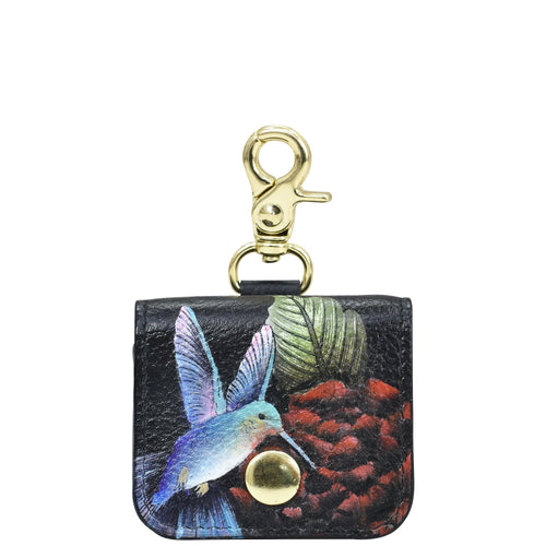 Keychain wallet with a bird and floral design and genuine leather Anuschka Airpod Pro Case - 1179.