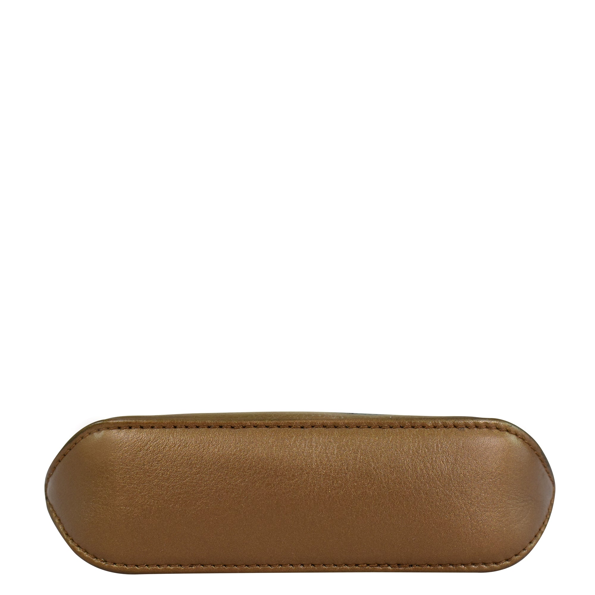 Multi Purpose Zip Pouch - 1182 by Anuschka, crafted from genuine brown leather and photographed against a white background.