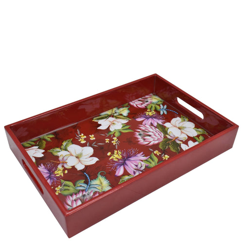 Wooden Printed Tray - 25001 with floral design by Anuschka