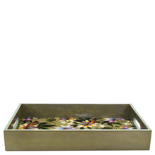 Load image into Gallery viewer, Decorative Wooden Printed Tray - 25001 with floral pattern on white enamel background by Anuschka.
