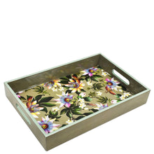 Load image into Gallery viewer, Decorative enamel serving tray with a floral pattern on a white background. 
Product Name: Wooden Printed Tray - 25001
Brand Name: Anuschka
