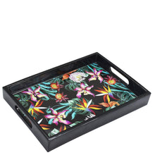 Load image into Gallery viewer, Decorative enamel tray with floral pattern on white background.
Product Name: Anuschka Wooden Printed Tray - 25001
