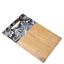 Load image into Gallery viewer, Two-toned cutting board with floral patterned and mango wood surfaces - Anuschka Wooden Printed Cutting Board - 25002.
