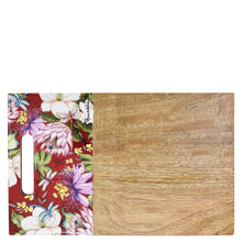 Load image into Gallery viewer, Handmade art floral patterned Wooden Printed Cutting Board - 25002 with a wooden chopping surface from Anuschka.
