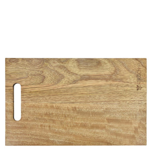 Anuschka's Wooden Printed Cutting Board - 25002 with a handle on a white background.