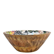 Load image into Gallery viewer, Decorative Anuschka mango wood bowl with a hand-painted interior on a white background.
