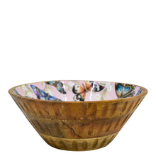 Load image into Gallery viewer, Anuschka Wooden Printed Bowl - 25003 with a decorative enamel interior on a white background.
