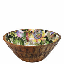 Load image into Gallery viewer, Decorative Wooden Printed Bowl - 25003 with floral interior design against a white background by Anuschka.
