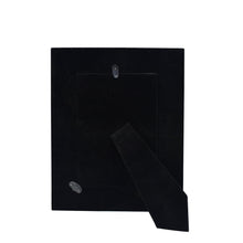 Load image into Gallery viewer, Black diploma cover with a corner turned up against a white background, framed in Anuschka&#39;s Wooden Printed Photo Frame - 25004.
