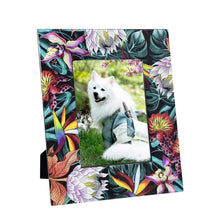 Load image into Gallery viewer, Anuschka Wooden Printed Photo Frame - 25004 containing an image of a white dog in a blooming garden.
